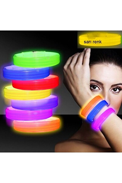 partidolu Geniş Baskı Yapılabilir Neonlu Glow Retro Party Bilekliği 1 Adet