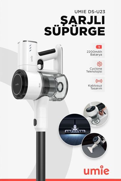 Umie Speedy Max Pro Beyaz 2200mAh 420W 28.000 Pa Emiş Cyclone Teknoloji Şarjl...