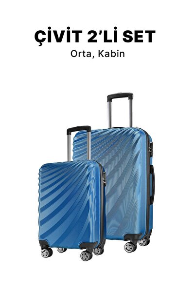 Wexta WX-300 Çivit Orta&Kabin 2'Li Set Valiz