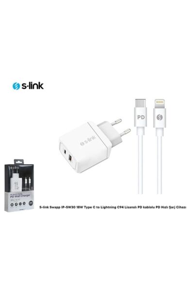 S-LINK Ip-sw30 18w Type C To Lightning C94 Lisanslı Pd Kablolu Pd Hızlı Şarj Cihazı