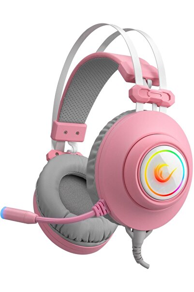 Rampage Rm-K1 Pulsar Pink USB 7.1 Surround Vibration Rgb Light Effect Gaming Gaming Headset with Microphone