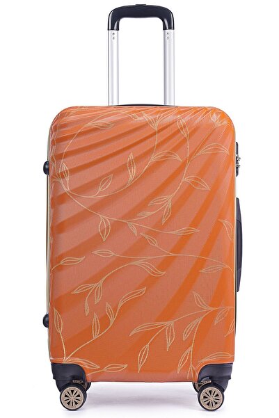 Wexta Wx-300 Yaprak Baskılı Kiremit 3'lü Set Valiz / Seyahat Bavulu