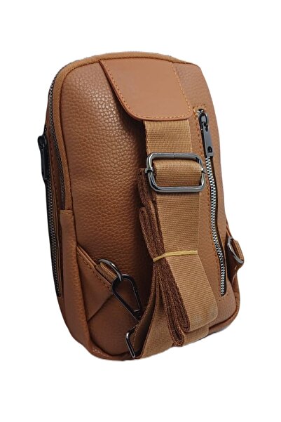 Karalı Deri Taba Cross Shoulder Strap Bag
