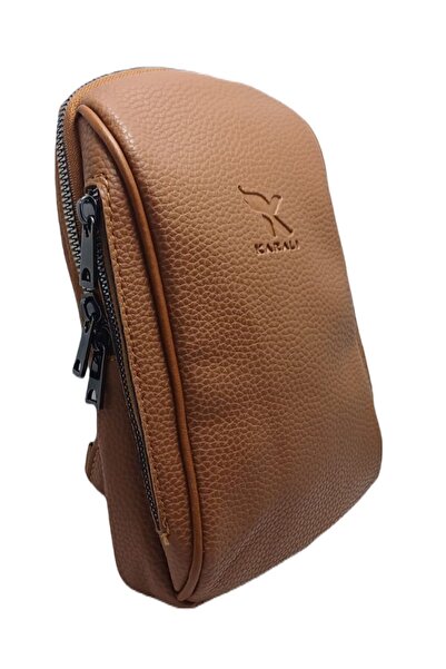 Karalı Deri Taba Cross Shoulder Strap Bag