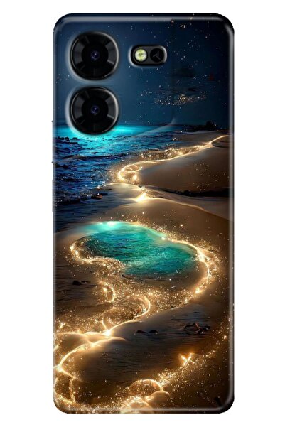 TECNO Pova 5 Pro Uyumlu Kılıf Tecno Pova 5 Pro Baskılı Silikon Golden Beach