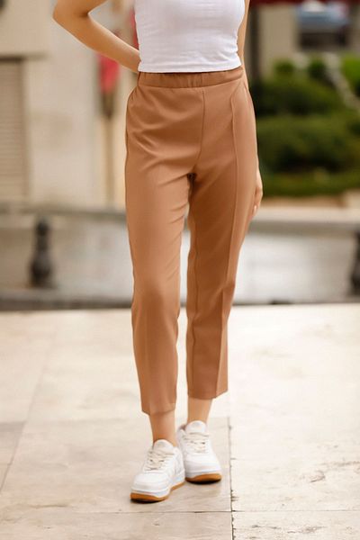 adba style Plus Size Lycra Woven Trousers 4013 - Carrot Leg