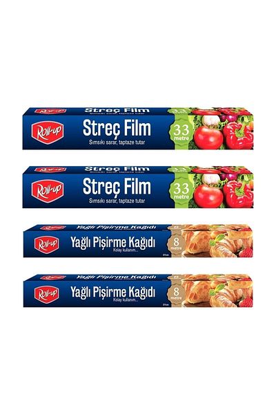 Roll-Up Stretch Film And Baking Paper 4 Pieces Economical Kitchen Set