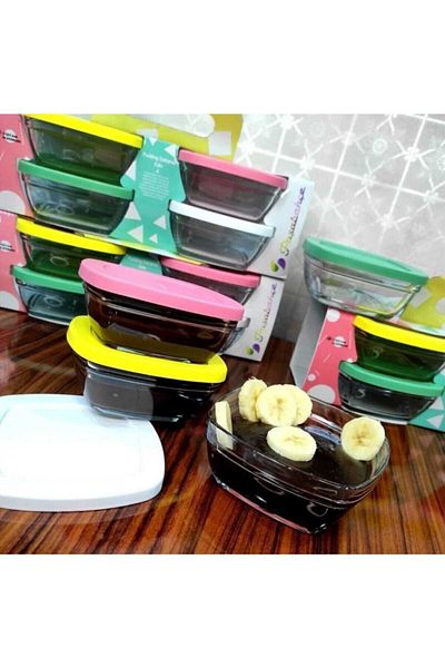 Paşabahçe 4-Piece Pudding Storage Container