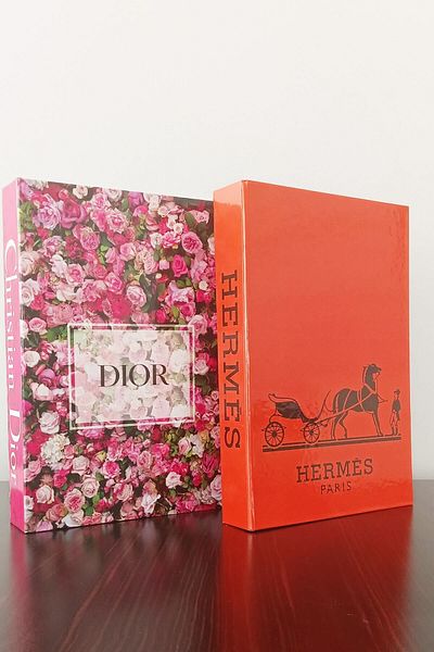 ndukkan Pink Rose and Orange Themed 2 Pieces Decorative Book Box Set