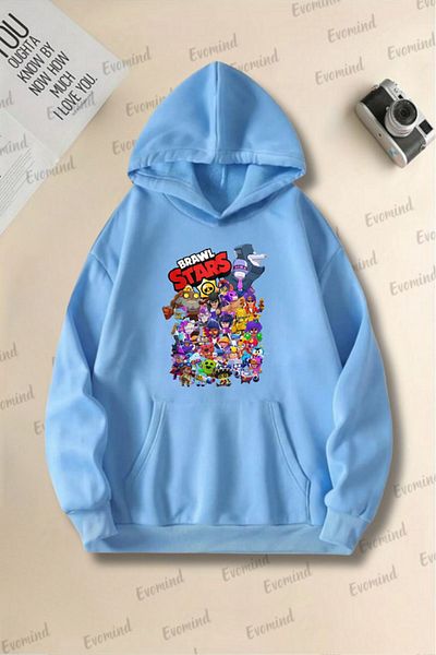 Evomind Hanorac cu glugă unisex cu imprimeu Brawl Stars pentru adulți și copii