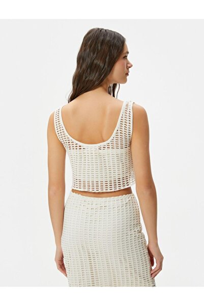 Koton Women's Mesh Crop Tank Top