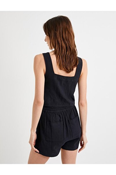 Koton Women's Muslin Crop Tank Top