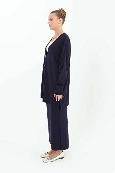 Puane Women's Cardigan with Piece Skirt - Button Detail 10482