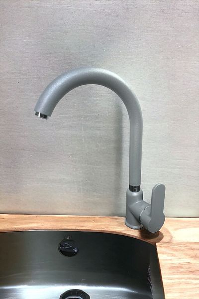 Gürol Gray Glitter Luna Kitchen Sink - Faucet Mixer