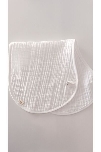 O&G Collection 2-Piece 100% Cotton Organic Gray 4-Layer Muslin Baby Shoulder Cover / Mouth Wipes / Nickle Free Snaps