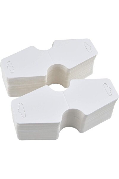 Matbaagraf White Jewelry Necklace and Bracelet Cards - Jewelry Hanging Card 100 pcs 9 x 4 cm