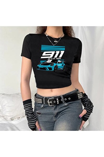 Le Savu 911 Stars Printed Black Color Crop