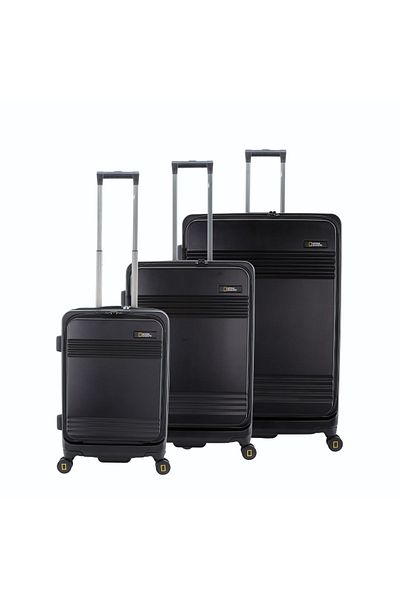 NATIONAL GEOGRAPHIC Lodge Travel Suitcase Set 3 pc Black
