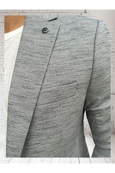 Luisero Мъжко спортно яке Vad Light Grey Textured 1412