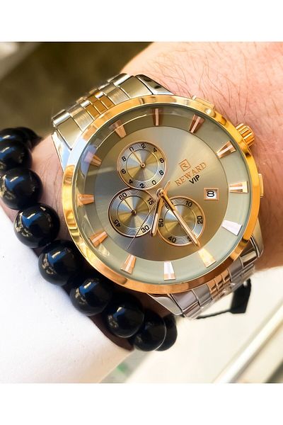 Reward Men's Steel Wrist Watch and Bracelet Combination