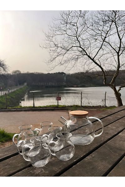 Keyfi Sepet Set of 6 Tea Cups with 180ml Borosilicate Glass Handles