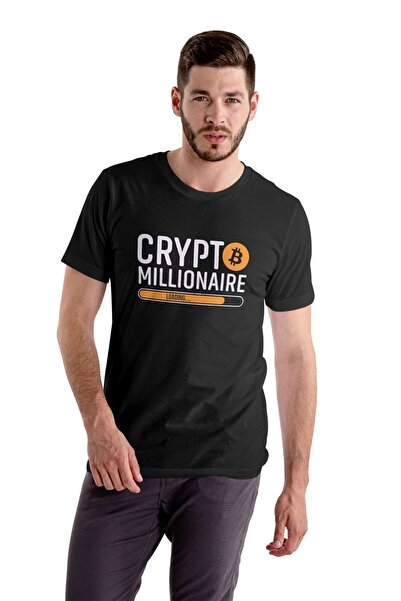 Butik Μπλουζάκι Bitcoin Crypto Millionaire Tshirt Μαύρο Unisex Btc Tshirt