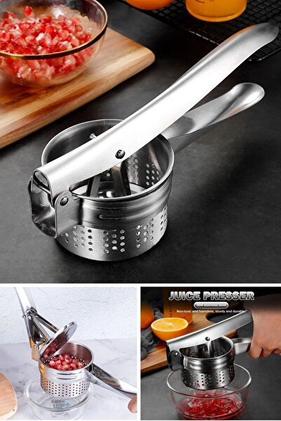 Kitchen Beauty Paslanmaz Çelik Limon Sıkacağı Hazneli Narenciye Portakal Sıkacağı