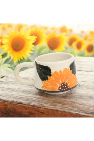 İlbay Çini Takı كوب قهوة كبير الحجم مطرز يدويًا من السيراميك