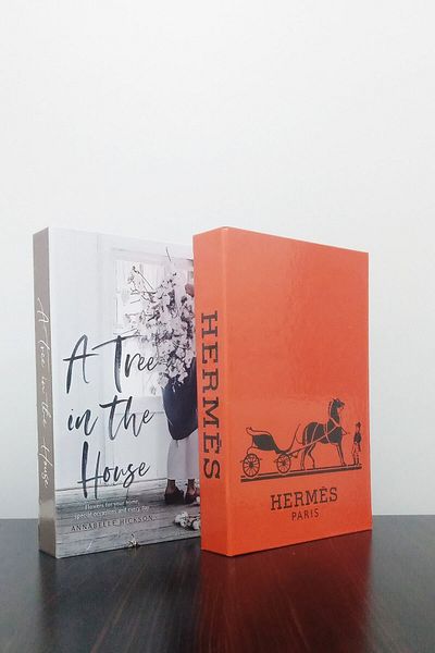 ndukkan Orange Themed 2-Piece Decorative Book Box Appearance - a Three in the House