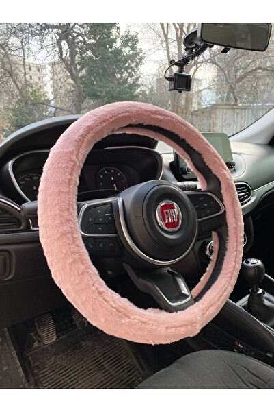 Blingston غطاء عجلة القيادة من القطيفة الناعمة المصنوعة من الفراء باللون الور...