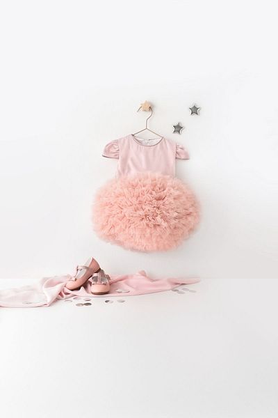ZEHER Short Sleeve Powder Tutu Baby Princess Dress