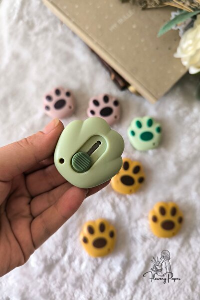 Flowery Paper Patili Tekli Yeşil Mini Maket Bıçağı - 1 adet