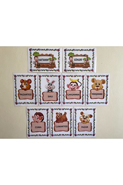 GÜLAKSESUAR HAFTANIN GÜNLERİ ÇERÇEVELİ PANO