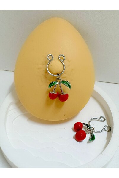 Arescollection DELİK GEREKTİRMEYEN DELİKSİZ SIKIŞTIRMALI FAKE NİPPLE MEME UCU PİERCİNGİ ( ÇİFT )