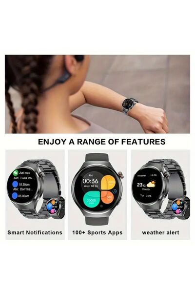 Melzohome GT3 max* Watch Amoled Ekran Android ve iOS Uyumlu Arama Yapan NFC GPS Bluetooth bağlantılı
