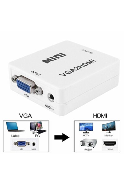 Zilevo Vga To Hdmi Çevirici Dönüştürücü Ses Çıkışlı Analog To Dijital