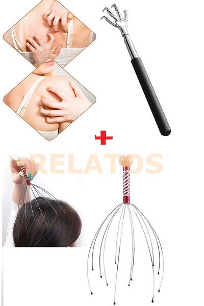 RELATOS 2li Masaj Seti Teleskopik uzayan Pençe Sırt Kaşıma Aparatı + Ahtapot ...