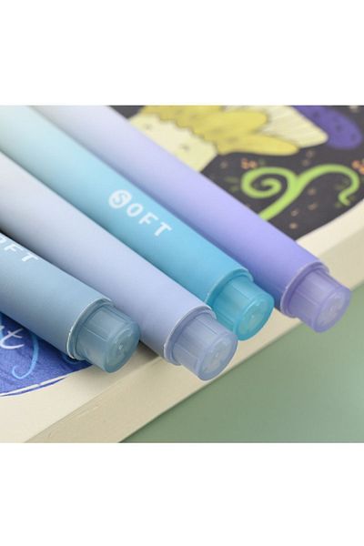 Kawaii Blue Gradual Aesthetic Blue Highlighter Set