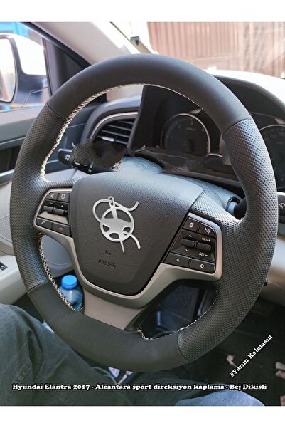 imza direksiyon kılıfı Hyundai Elantra 2016-2019 Araca Deri Direksiyon Kılıfı