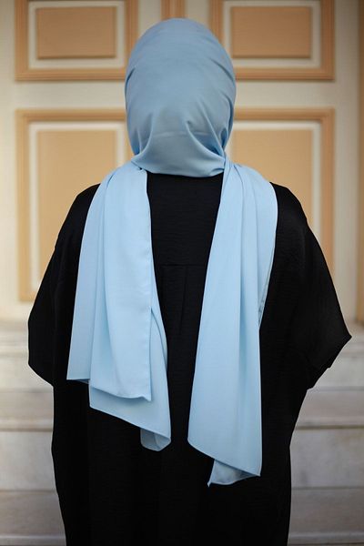 Mode Scarf Hijab Medina Silk Baby Blue Shall