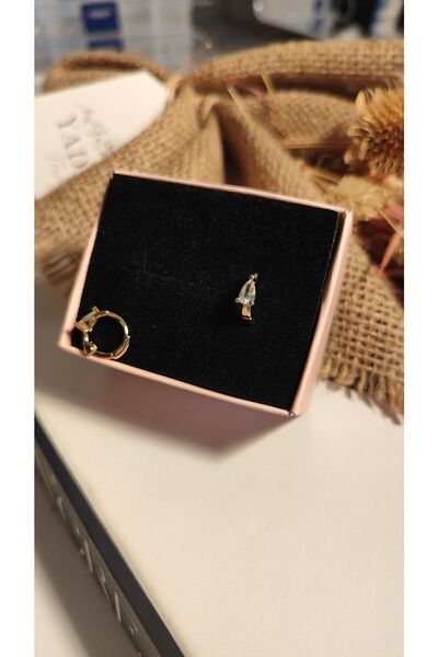 alysa jewelry Damla Model Halka Piercing Kıkırdak- Lobe-tragus-helix