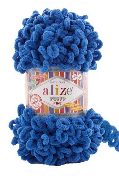 Alize Small Bowknot Puffy Fine 5-Piece Hand Knitted Lanyard 637 aviator