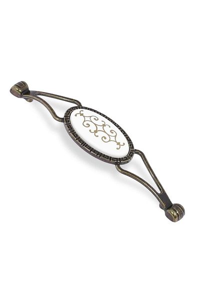 Badem10 Metal Antique Yellow Furniture - 128mm (12.8 cm) with Handles, Drawer and Cabinet Detail