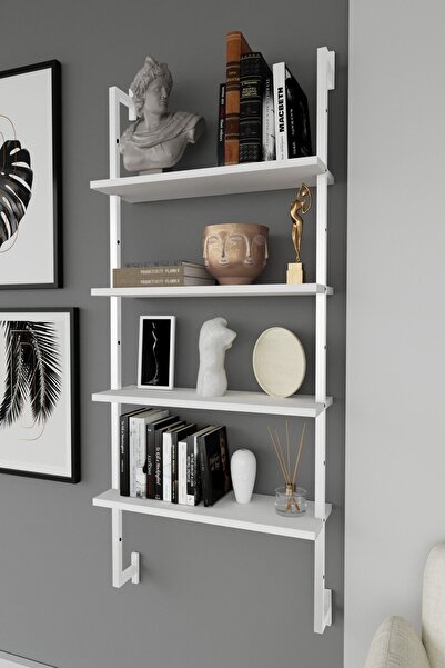 Phobia Modüler Model 4 Raflı Duvara Monte Kitaplık Duvar Rafı Aksesuar Rafı