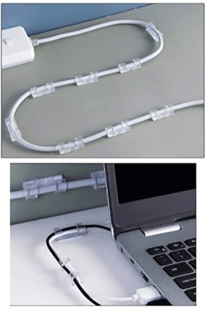 Genel Markalar Kablo Sabitleyici Klipsler 20 Adet Kablo Düzenleyici Duvar Fay...