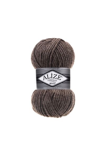 Alize Superlana Maxi Hand Knitting Yarn (5 Pack) - 240-milk Brown Melange
