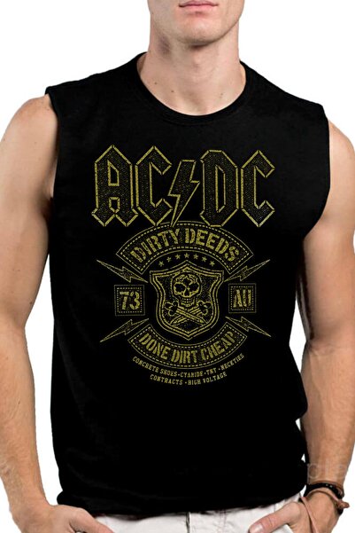 ROCKANDROLL Maneca decupata neagra Snowy Acdc |   Tricou pentru bărbați cu im...