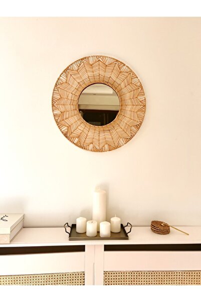 KaiHome Bambu / Rattan Dekoratif Ayna 55cm