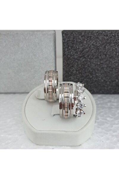 Gri Gümüş 925 Ayar Divan Modeli Bombeli Gümüş Alyans