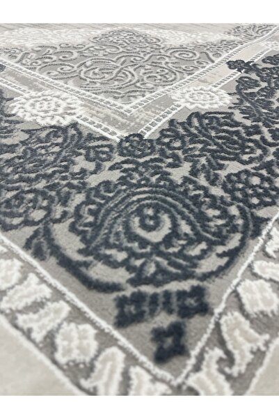 ünalcarpet 4 Metrekare - 6 Metrekare Bambu Tarz Modern Dokuma Salon Oturma Odası Mutfak Halısı Antialerjik Mavi